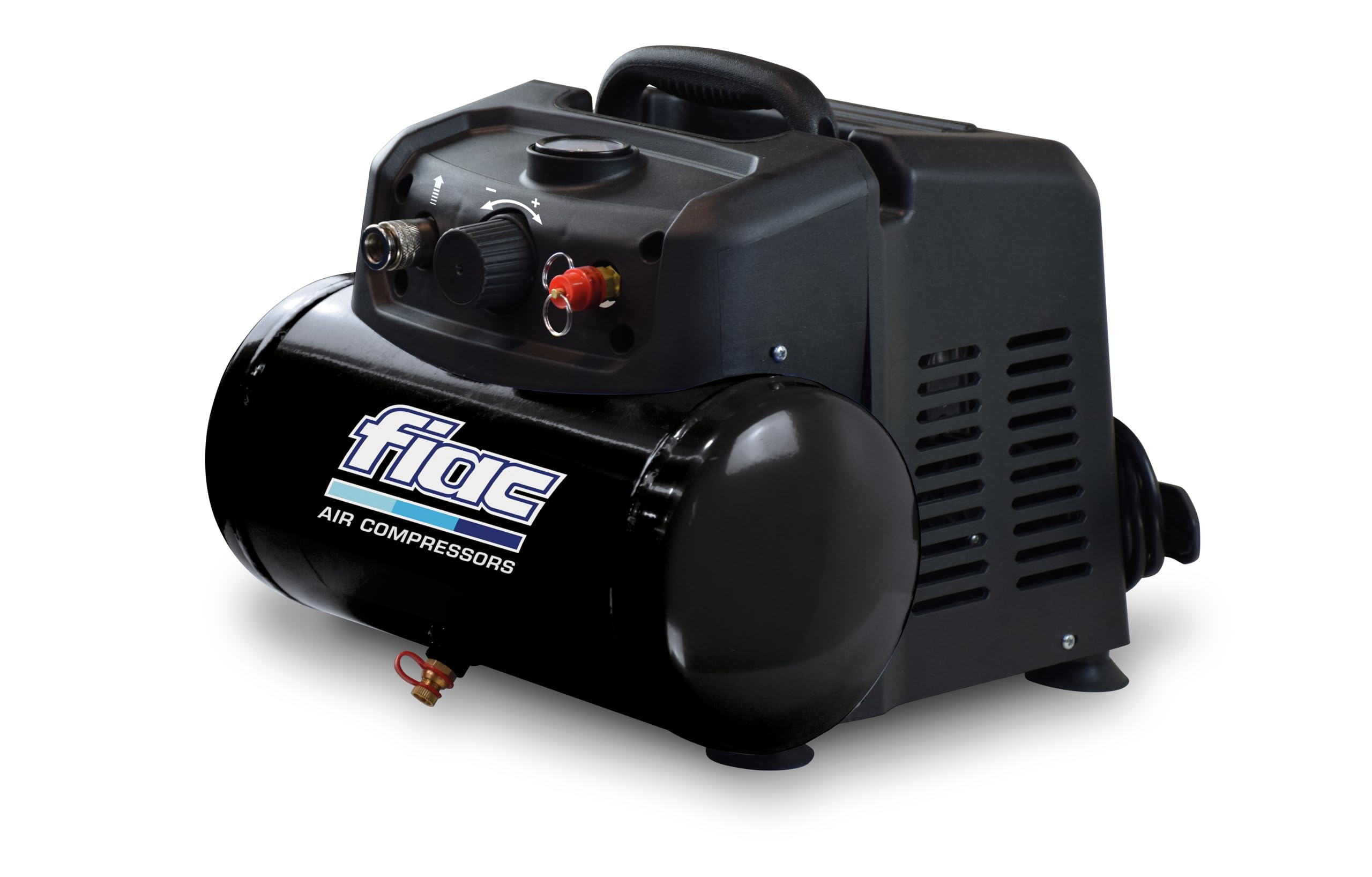 FIAC Compresor de Aire Portátil CUBY, Sin Aceite, Presión Máxima 8 Bar, 1.5 Hp, Tanque 6 Litros, Nivel sonoro 97 dB