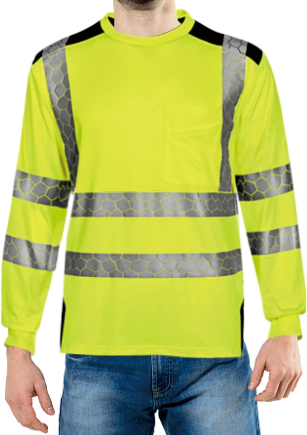 caparazon Reflective Safety Shirts ANSI Class 2 High Visibility Work Construction T Shirts - Image 2
