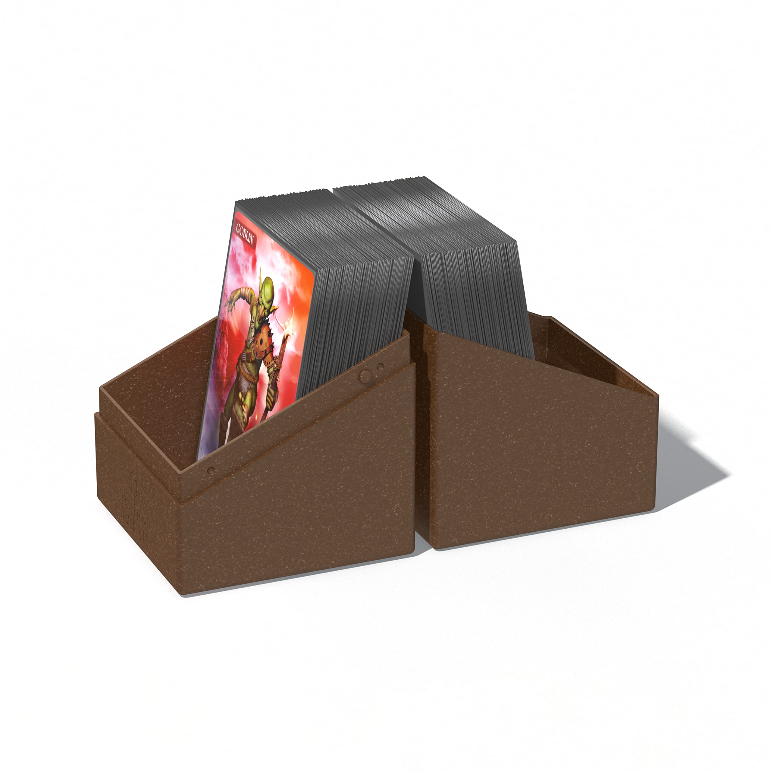 RTE Boulder 100+, estuche para 100 tarjetas TCG de doble funda, color marrón, 97% renovable, fabricado en Alemania, almacenamiento seguro y duradero 9