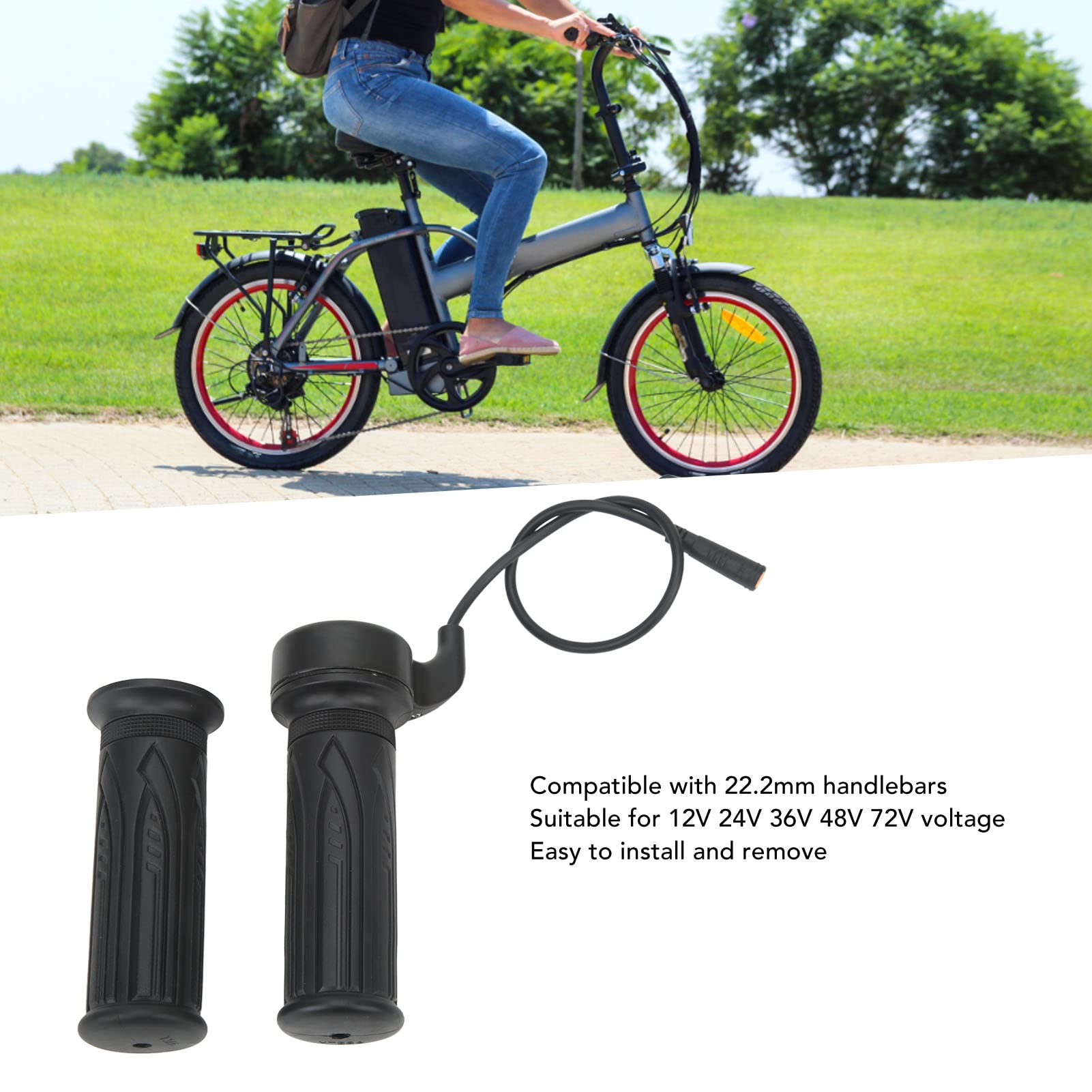 Poignée D'accélérateur Par Torsion Pour Moteur Bafang Mid Drive - Compatible Vélo électrique, VTT - En Caoutchouc, Diamètre Guidon 22.2 Mm