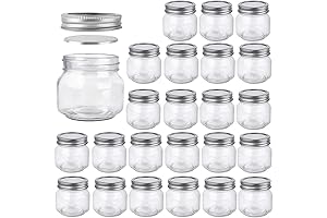 8 oz Small Mason Jars Perfect for Canning, Overnight Oats, Jam, Jelly Honey and More