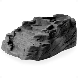 Algreen Tranquility Outdoor Rock Waterfall Fountain - Gray Stone Pond Garden Decor, Fish-Safe & Durable