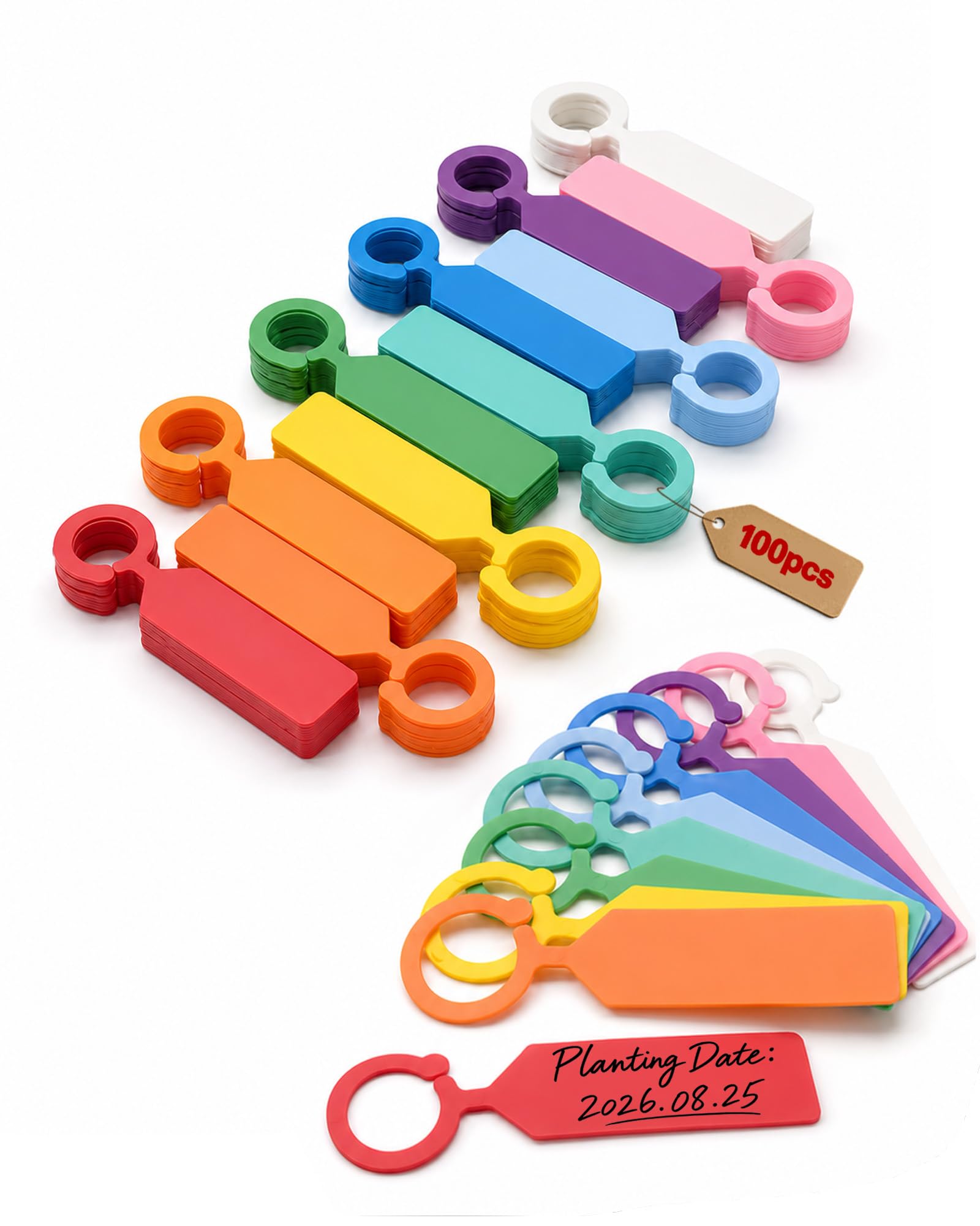 Bamworld Plant Labels 100PCS Colorful Plastic Tags
