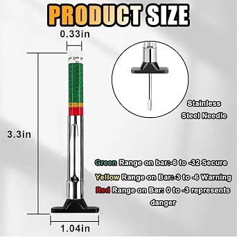 BOHUIMYI Tyre Tread Depth Gauge, 2 Pack, 0-25mm