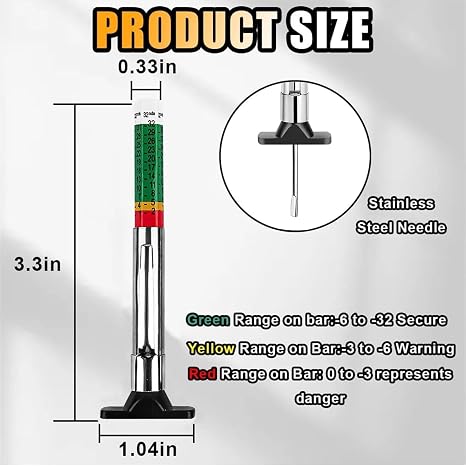 BOHUIMYI Tyre Tread Depth Gauge, 2 Pack, 0-25mm
