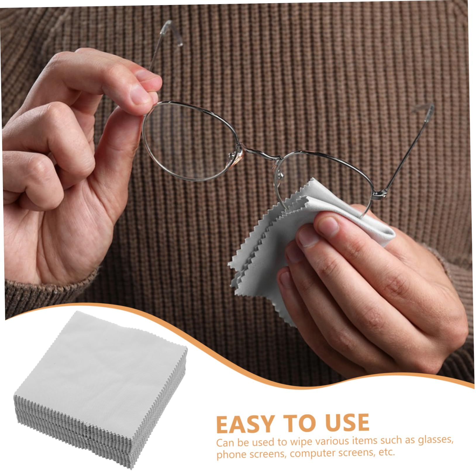 Paño de Microfibra para Gafas 100 Piezas, Superfina, Limpieza | Monitores y Pantallas de Smartphone, Suave en Superficies, No Raya Lentes