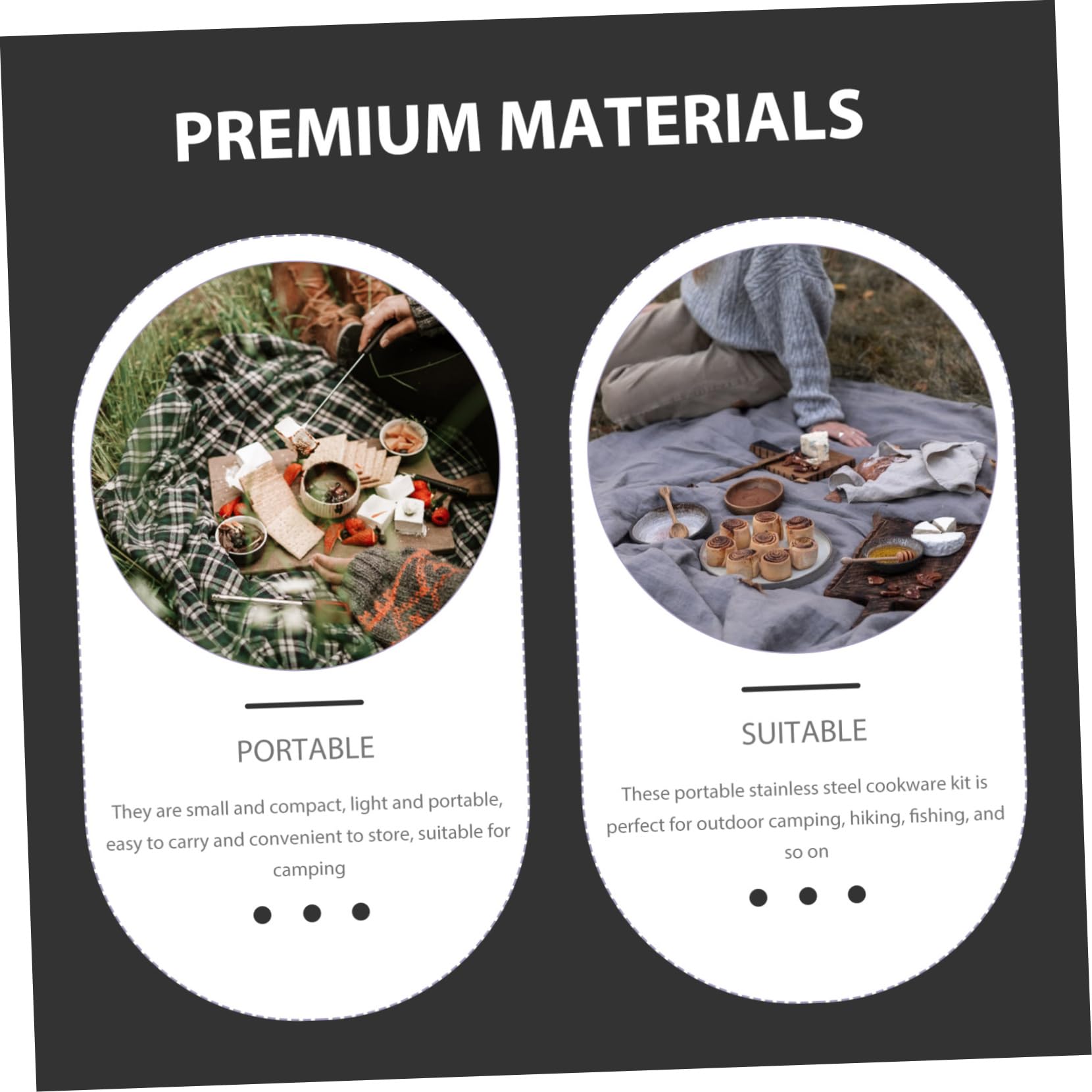 BESTonZON Marmite en Acier Inoxydable pour Camping Randonnée Accessoires De Camping Ustensiles De Cuisine Légers Casseroles Kit De Cuisine Pliable Survie Petites Casseroles