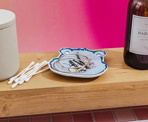 Miniatura 6 de Care Bears - Bandeja de cerámica esculpida con cara de oso gruñón, organizador de platos de almacenamiento para joyas, accesorios, llaves y más