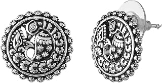 Voylla Morni Krutika Ear Studs, Oxidised, Party, EveryDay Wear, Studs Earrings for Women Price In India