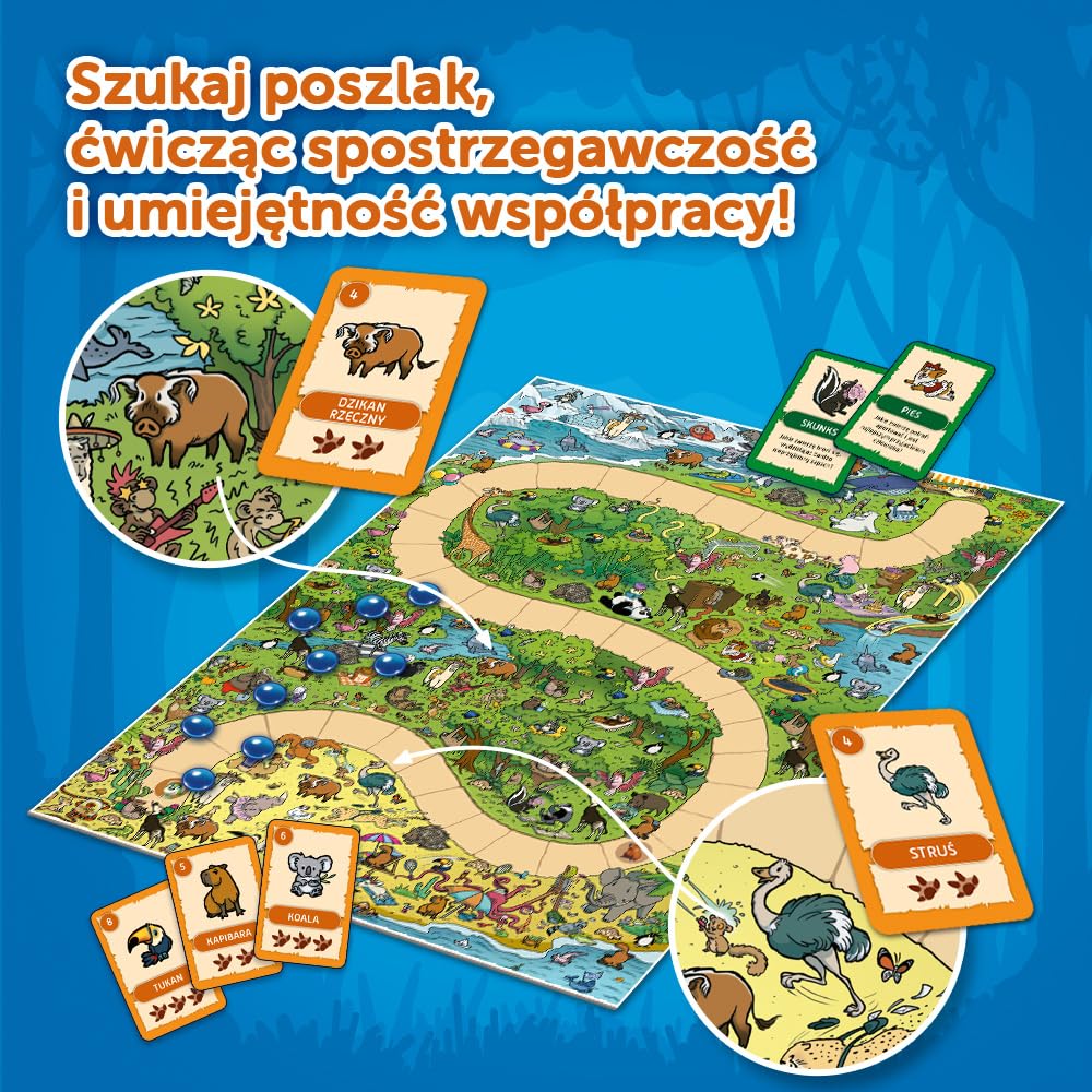 Trefl - Spy Guy Kids: Zwierzaki Cudaki - Kooperacyjna Gra Detektywistyczna dla Najmłodszych, Rodzinna Planszówka, Szukanie Poszlak, dla Dzieci od 3 lat