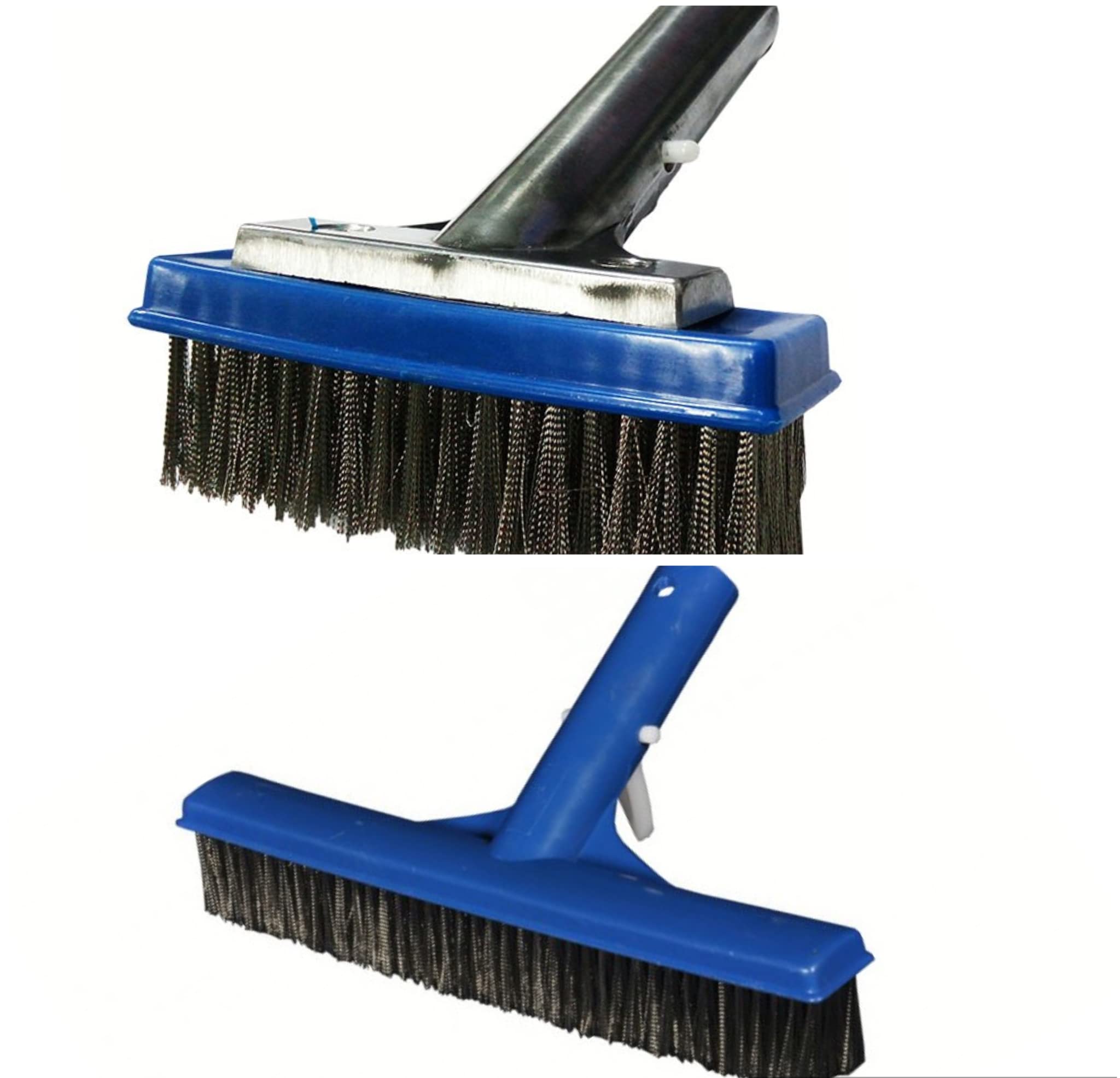 BlueWave 10 inch Pool Algae Brush with SS Bristle and 5 Inch Aluminum Algae Brush with Stainless Steel bristles.