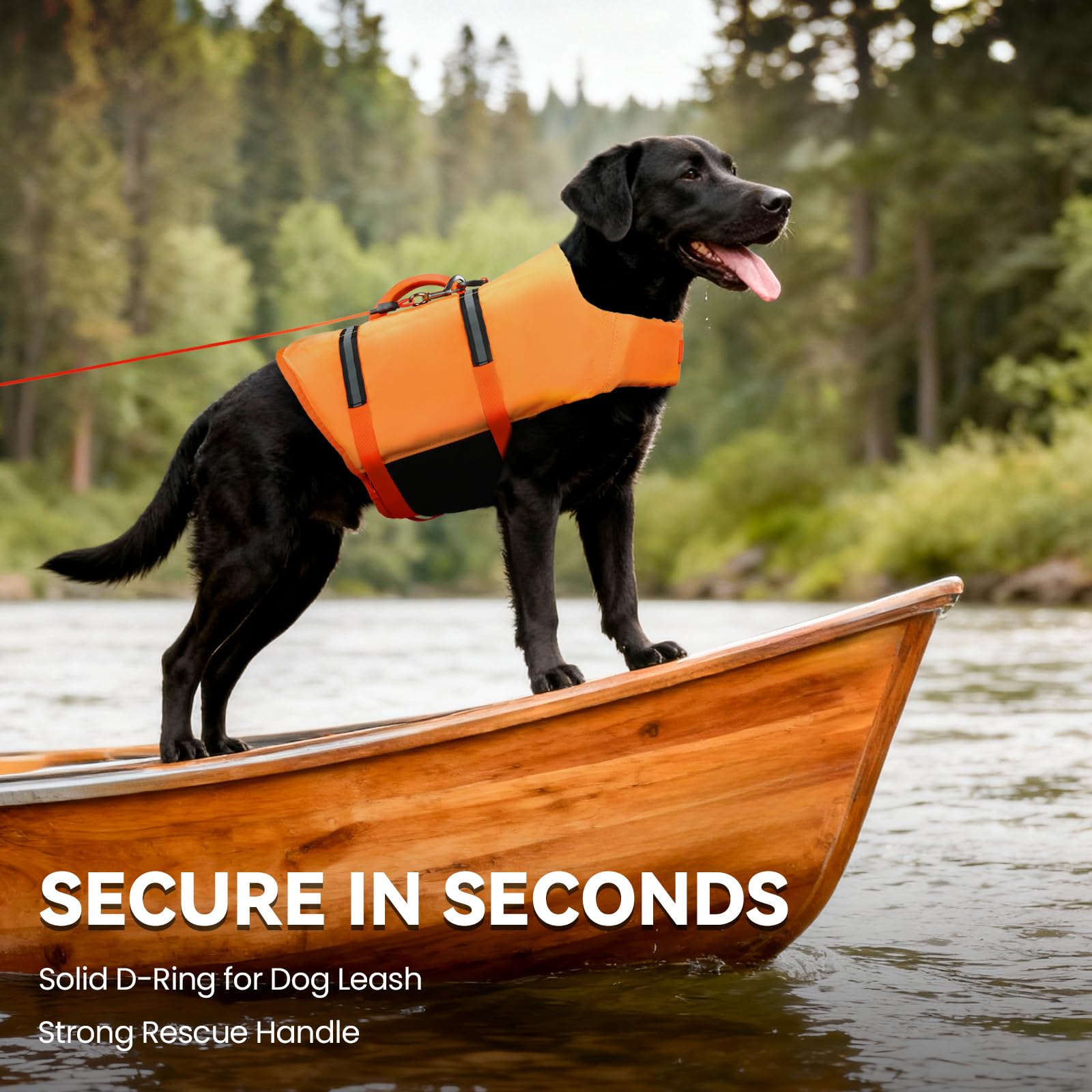 VIVAGLORY Rip Stop Dog Life Jacket, Buoyancy Aid with Handle, Buoyancy for Doggy, Dog Life Jacket for Swimming & Boating, XXS, Bright Orange — view 69