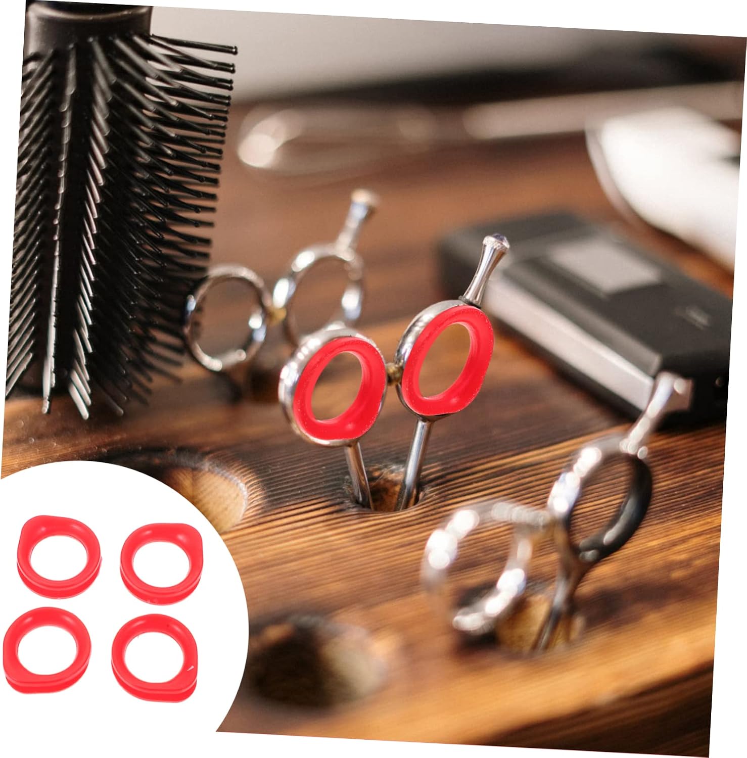 Kisangel 4pcs Silicone Scissor Rings for Pets Grooming Comfortable Finger Covers for Scissors Durable and Flexible Design Easy to Install Suitable for Scissor and Types image 3