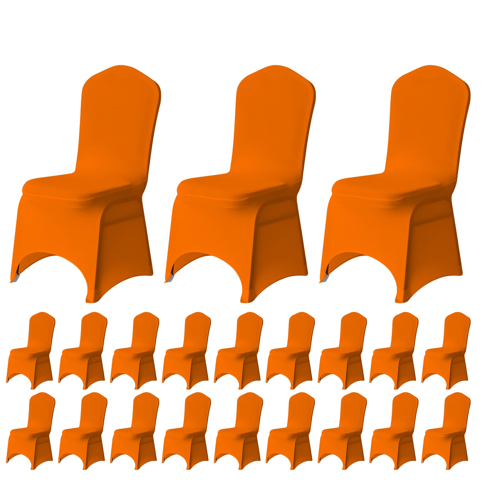 Trimming Shop Orange Wedding Chair Covers Set of 40, Spandex Polyester Stretch Removable Washable Universal Slipcovers for Wedding Banquet, Dining Party & Events โ image 1