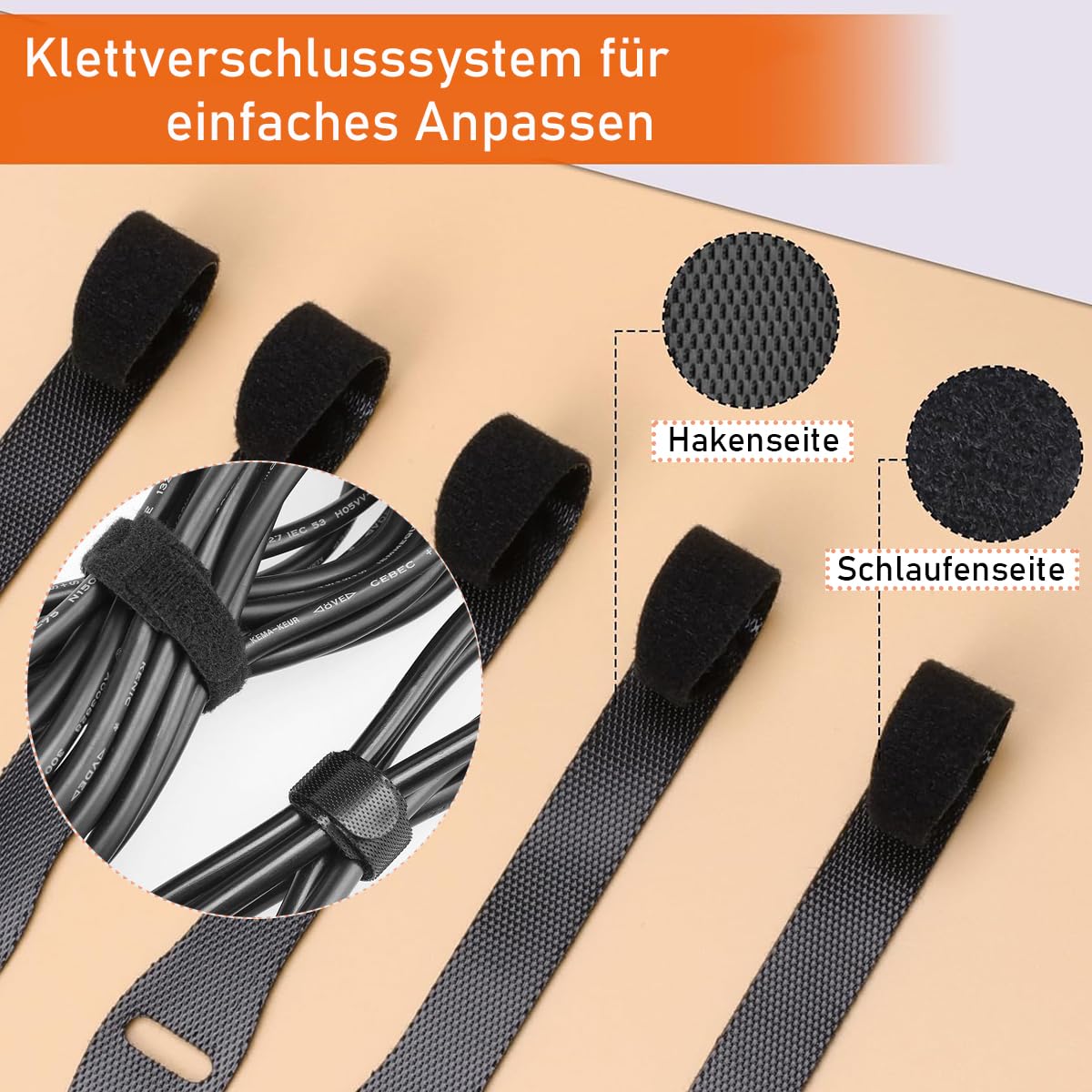 120 Stück Wiederverwendbare Kabelbinder Aus Nylon – Klettbänder In Verschiedenen Farben, Ideal Für Kabelmanagement