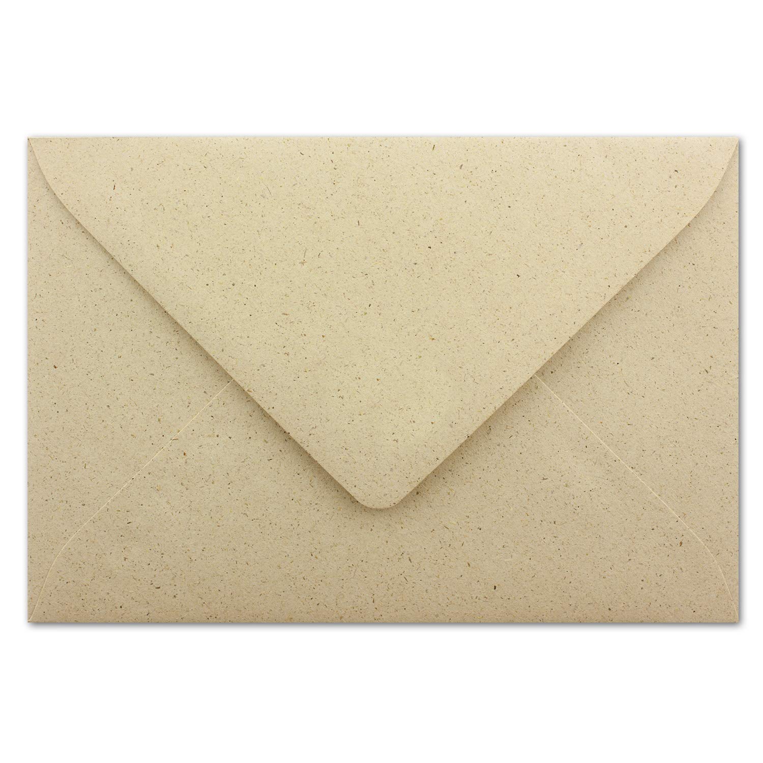 1000 DIN C6 Briefumschläge Kraftpapier Ökopapier Umweltpapier aus Graspapier - 11,4 x 16,2 cm - 120 g/m² - Nassklebung Umschläge ohne Fenster - Glüxx-Agent