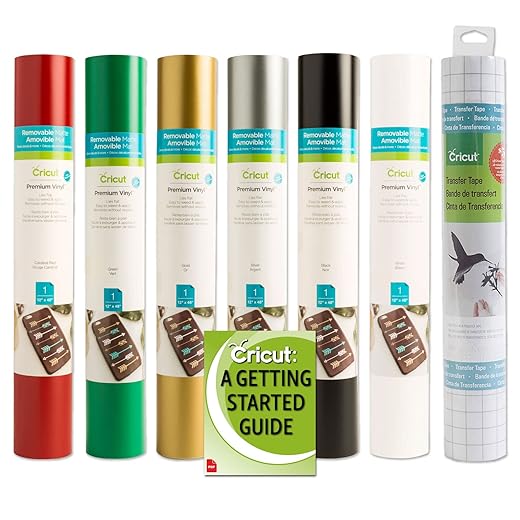 Cricut Premium Removable Vinyl Christmas Colors Red Green Bundle for Custom Indoor Outdoor Yard Decorations Projects Signs Decor Gifts Wreaths Presents Stockings Tree Ornaments