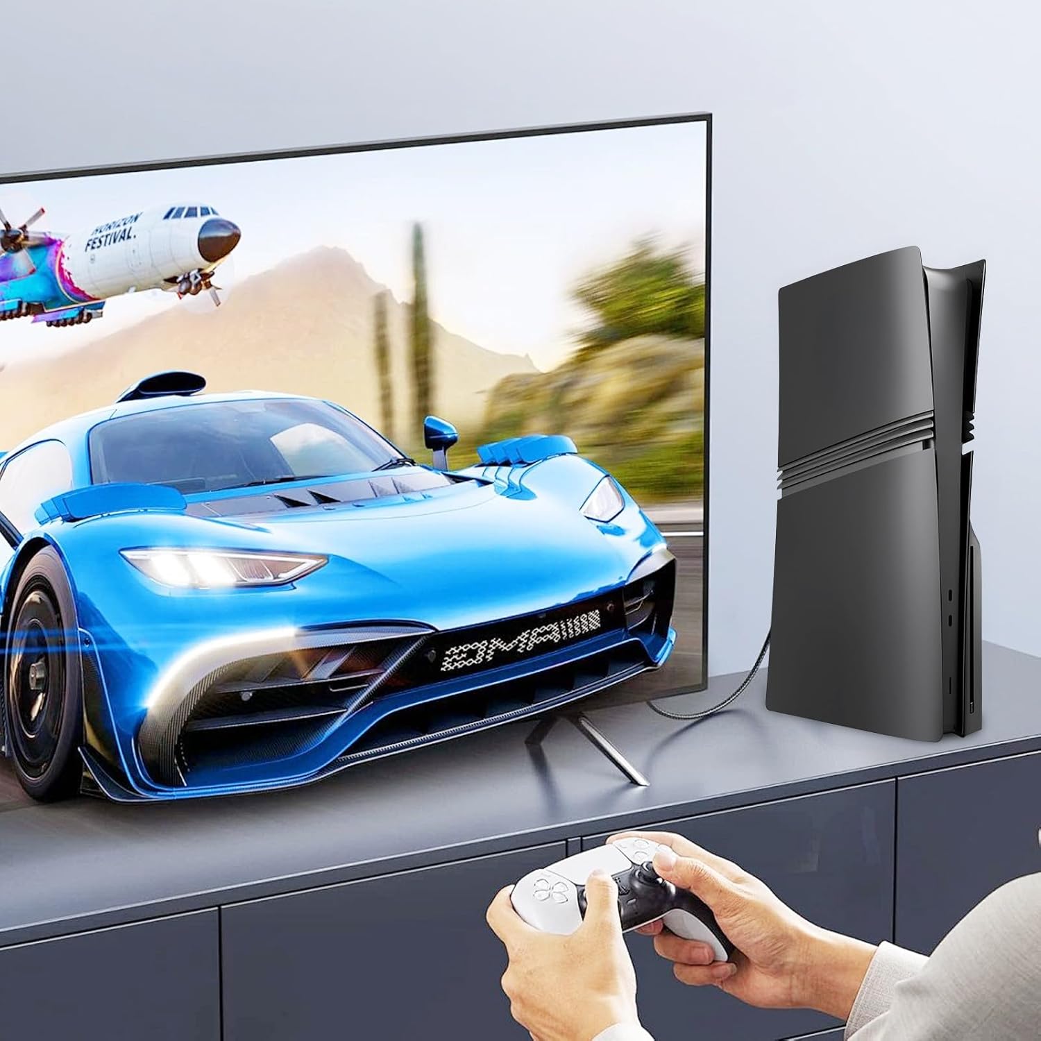 Cover Plates for PS5 Pro Digital Edition, Matte FacePlates Accessories Compatible with PlayStation 5 Pro Console ABS Replacement Side Shell Case (Black) - Image 6