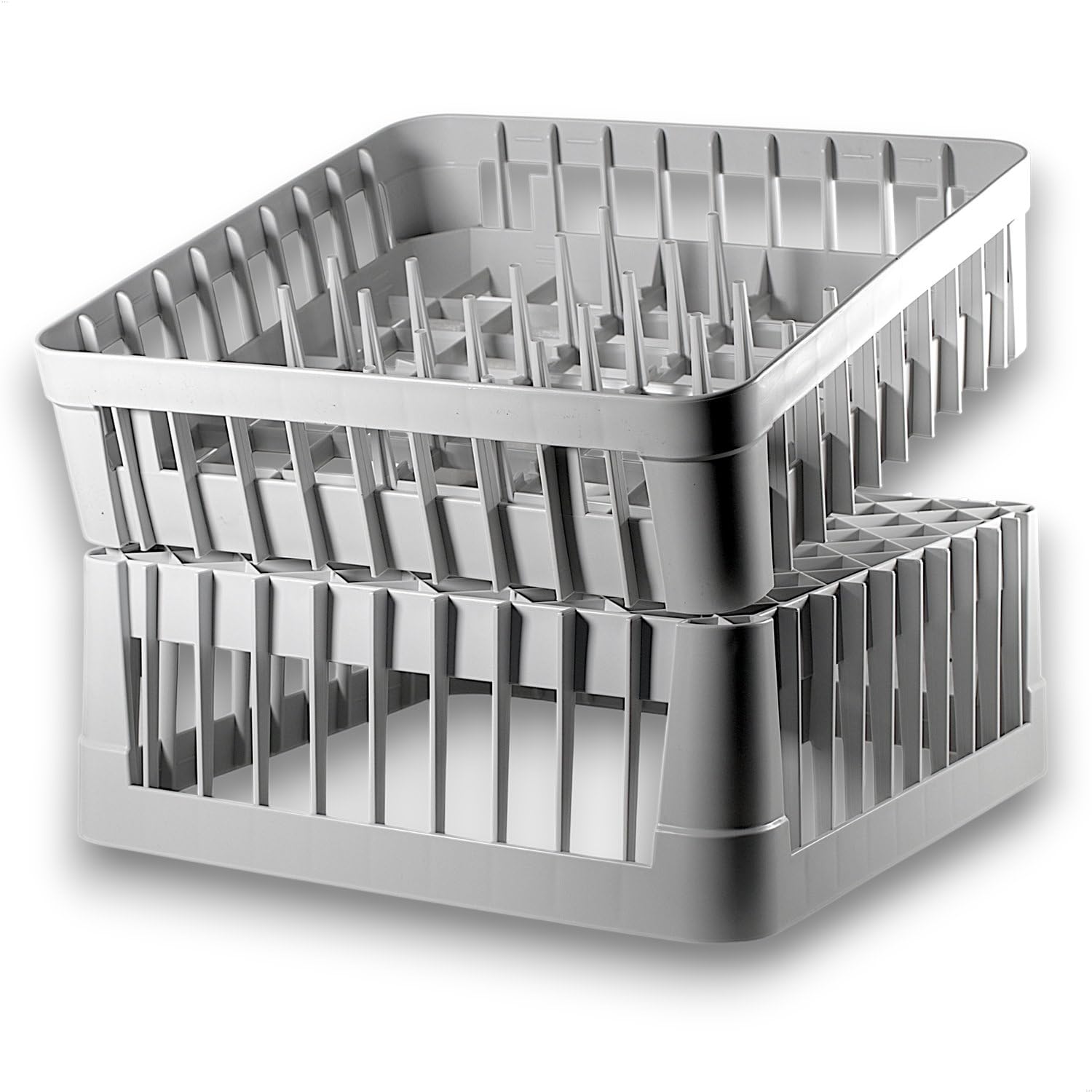 40x40 cm Spülkorb Set 2-teilig – Spülmaschinenkorb & Fingerkorb für Gastro | Tabletts Gläser Tassen Teller | stapelbar | Kunststoff Spülkorb für gewerbliche Spülmaschine, Gastronomie, Küche