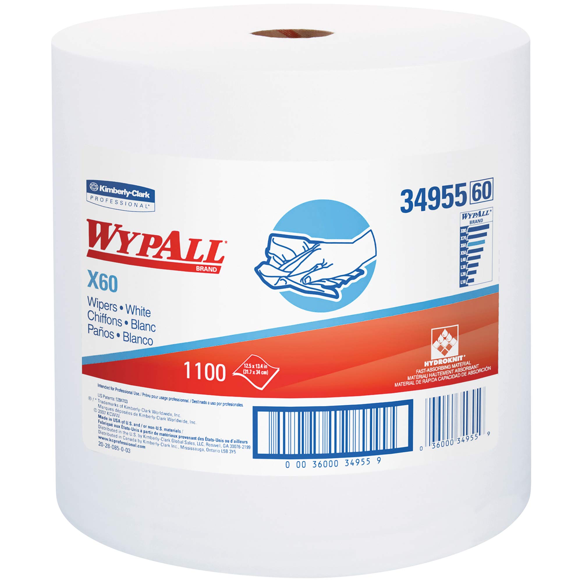 Top Pack Supply Kimberly Clark WypALL X60 Industrial Jumbo Roll Wipers, 12.5