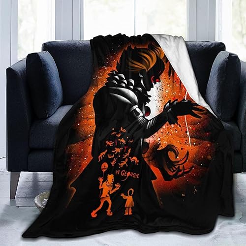 Manta de película de terror, manta suave de felpa súper mullida, ligera, cálida, térmica, acogedora manta de forro polar para todas las estaciones,