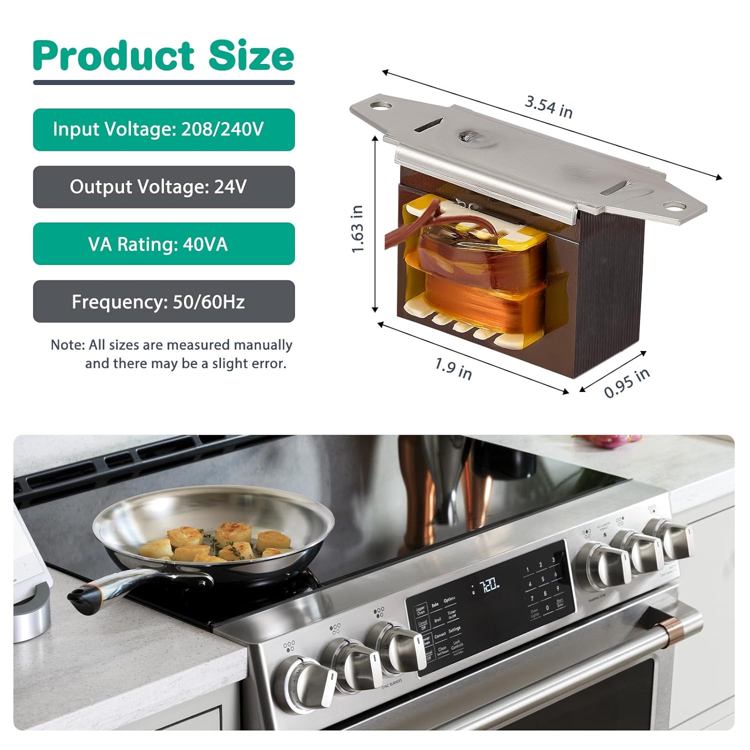WB27X21609 Cooktop Control Transformer Compatible with GE Hotpoint RCA Kenmore Sears, Gas Stove Transformer Replaces WB27T10856, 3015152, PS8768310