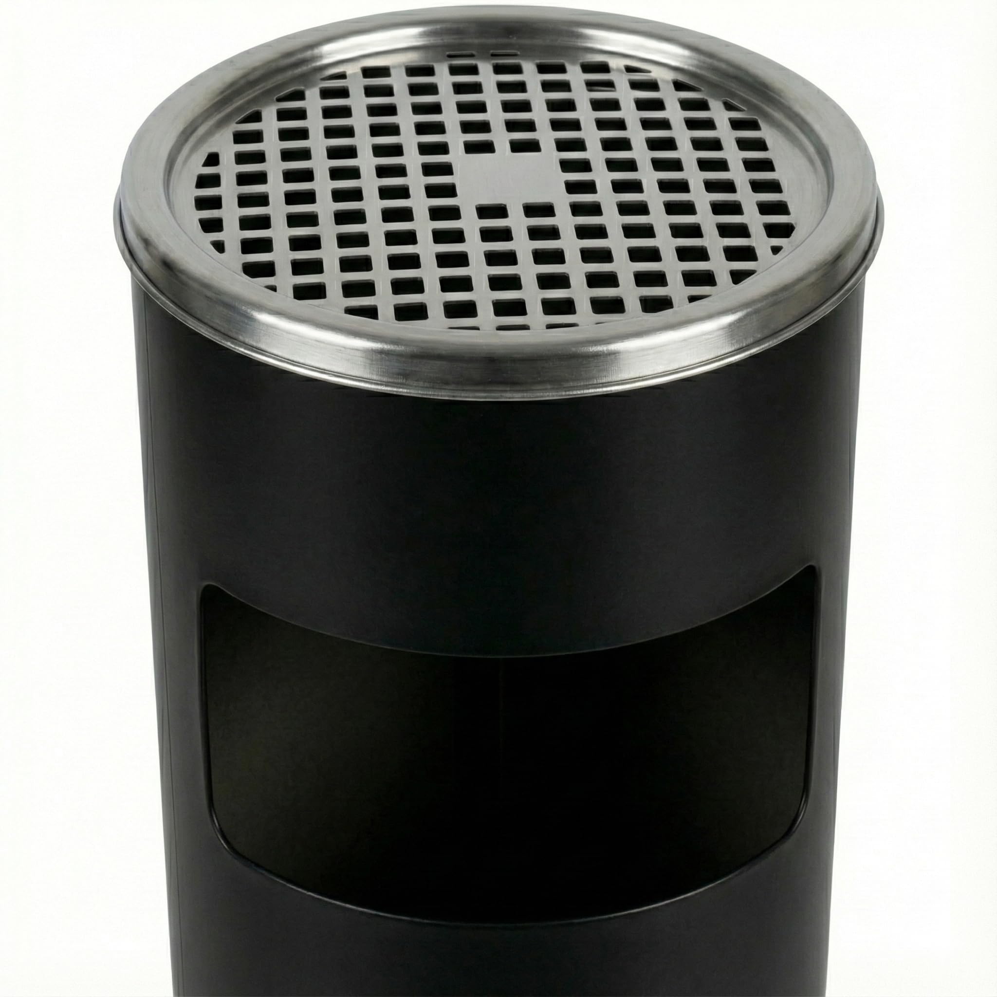 2 en 1 cenicero de pie exterior con papelera negro 61x25 cm papelera cenicero exterior de acero para terrazas hoteles y bares colillero de pie profesional resistente y estable para jardín