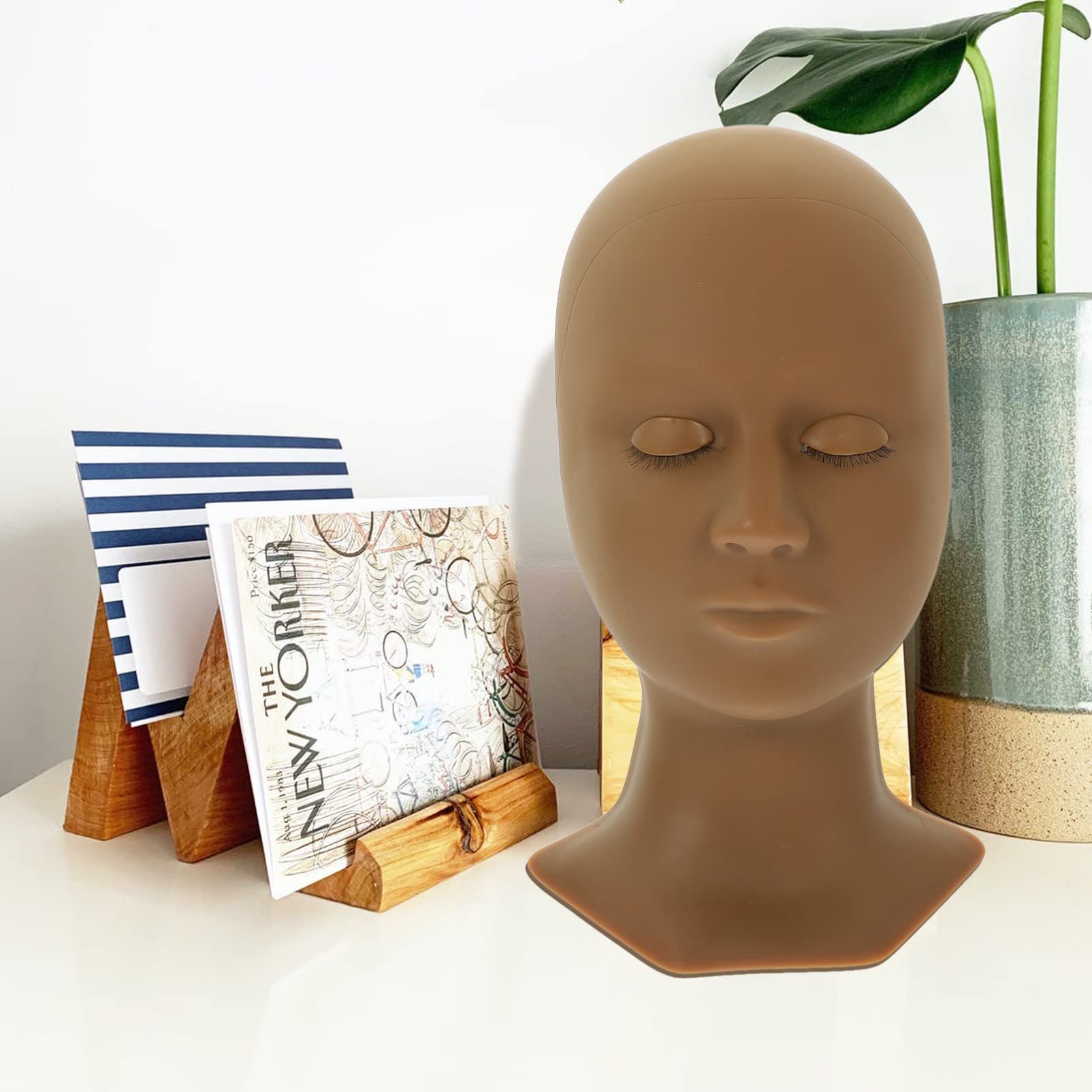 Healeved Tête De Mannequin Pour Extensions De Cils Simulateur Entraînement Pour Greffes Moule Affichage Réutilisable