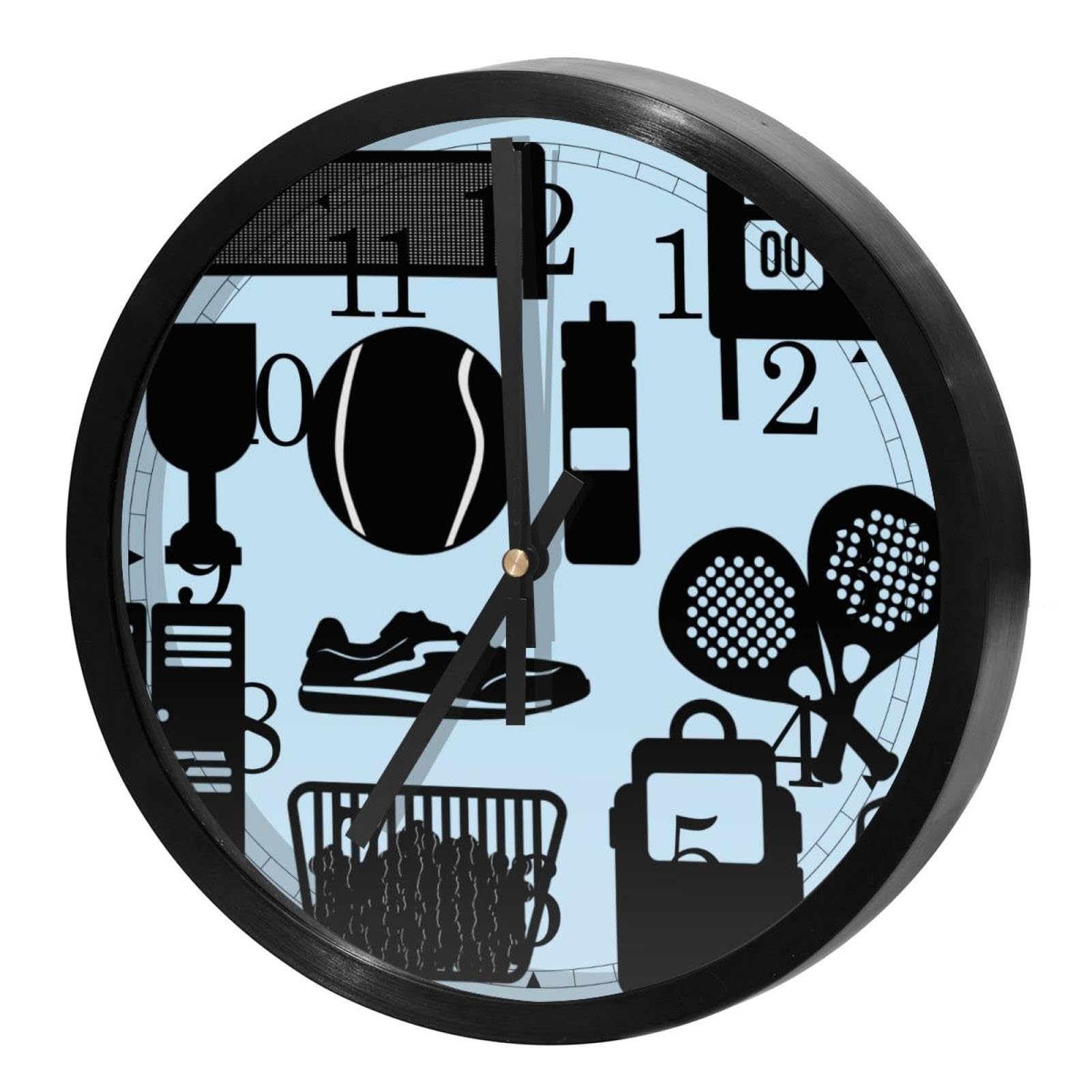 Horloge murale silencieuse sans tic-tac à piles pour école maison et bureau ronde noire