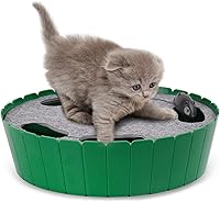 Pawaboo Interactive Cat Toy: Hide & Seek Running Mouse - Automatic Electronic Teaser for Indoor Cats & Kittens, Green (Fast/Slow Speeds)