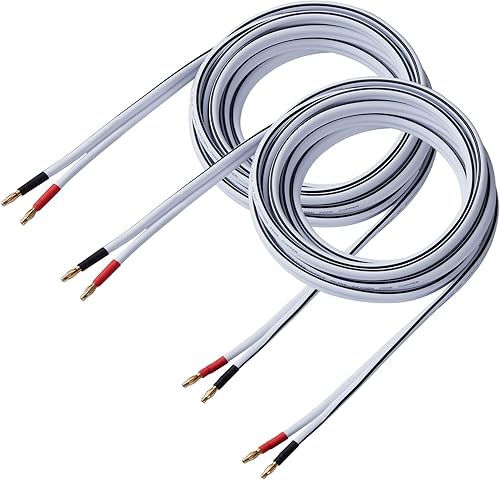 Miniatura 8 de Cable de altavoz de alta fidelidad de alta fidelidad HD de alta calidad de 12 AWG (paquete de 2, 3 pies), cable de altavoz banana de calibre 12 con