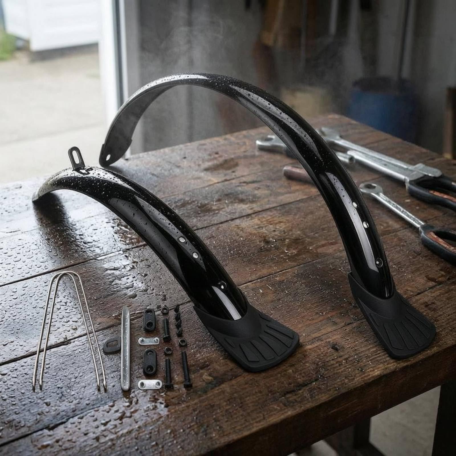 Parafango Bicicletta Curvo Copriruota Protezione Impermeabile Supporto Metallo Struttura Leggera Adatto per Pendolari Escursioni