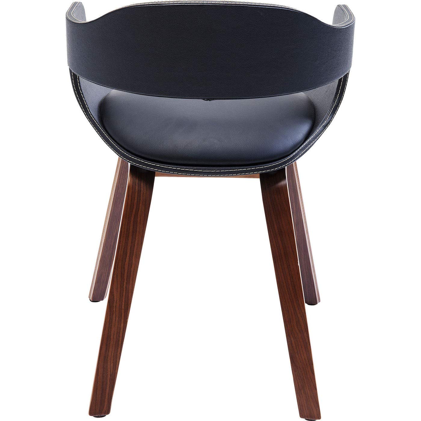 Kare Design Sedia Con Braccioli Costa, Marrone/Nero, 71X51X52Cm, Altezza Piano Seduta 50Cm, Altezza Braccioli 67Cm, Similcuoio, Sedia Sala Da Pranzo, Sedia Ufficio, Stile Retró, Design Elegante