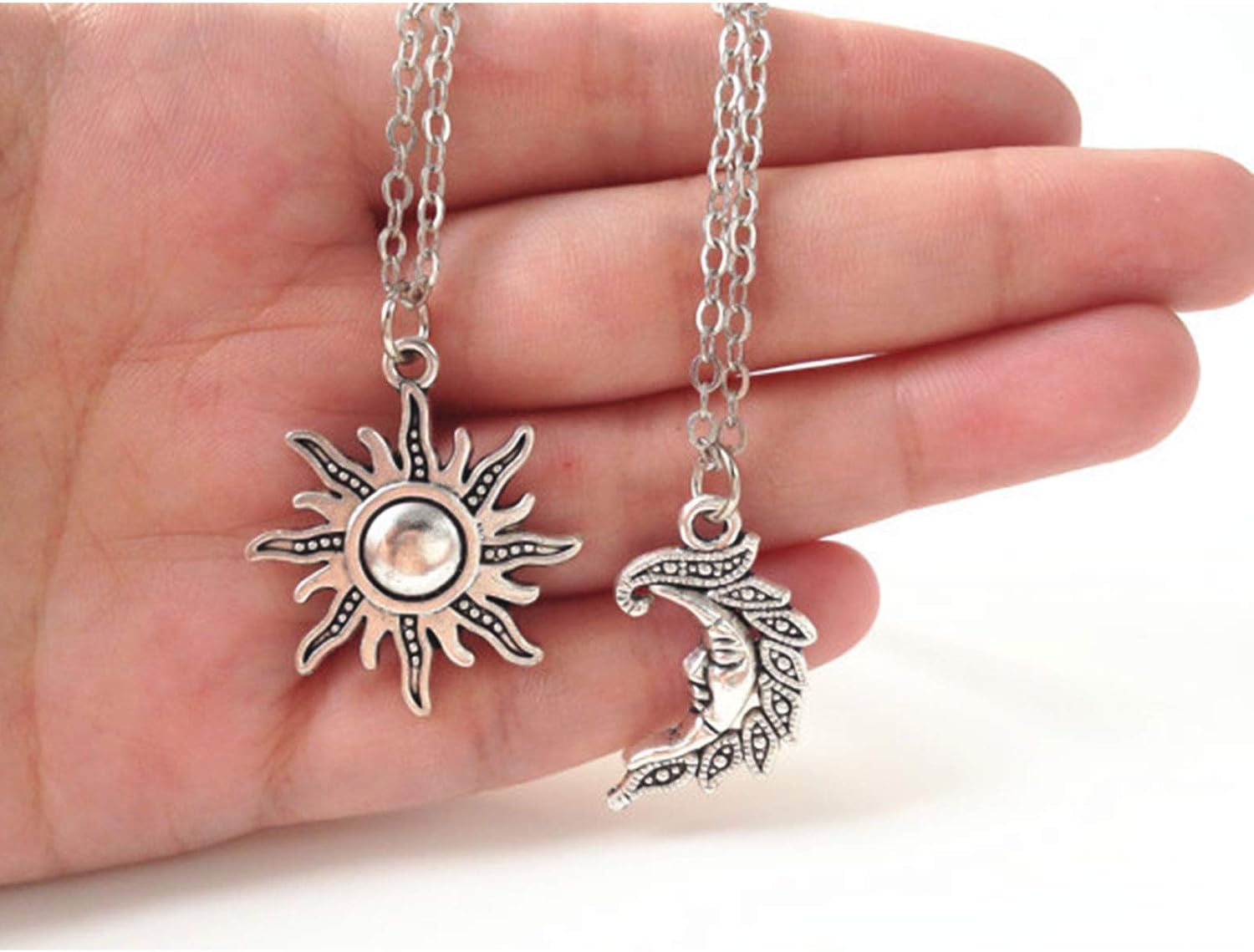 MJartoria Best Friend Necklace Sun and Moon BFF Necklace for 2 Friendship or Couples Matching Necklaces Jewelry Gifts - Image 2