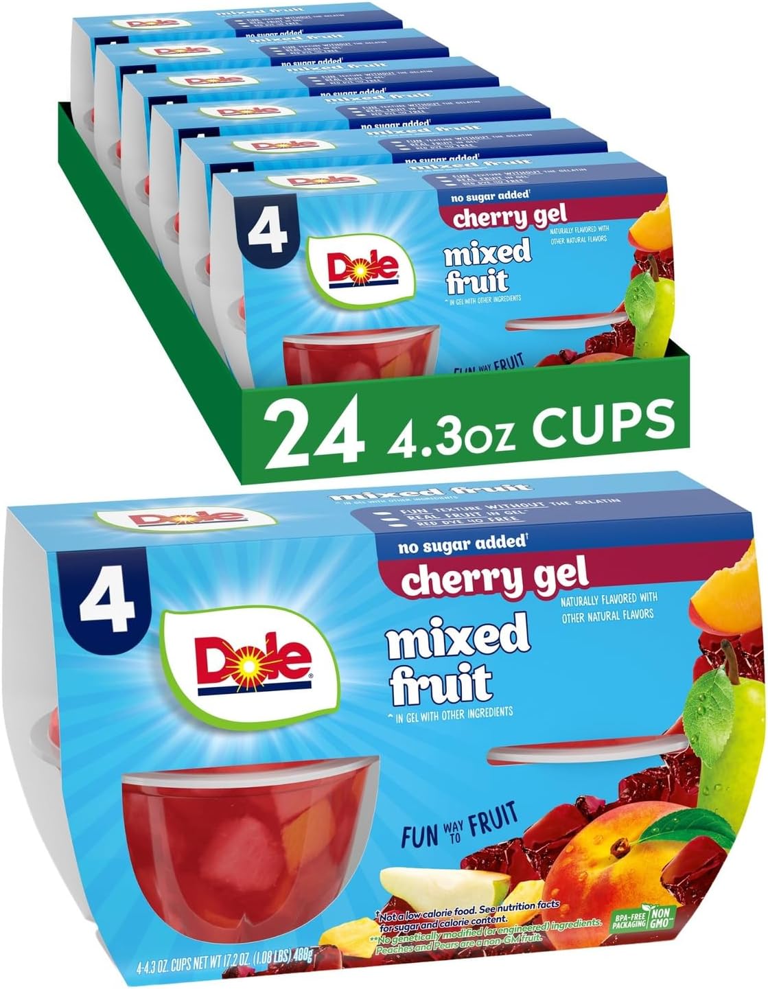Fruit Bowls Mixed Fruit, 4.3oz, 24 Total Cups