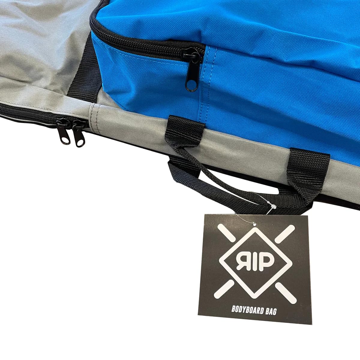 ‍ Housse de Bodyboard RIP Premium – Sac à Dos 2 Planches – Nylon Cordura 600D – Gris/Bleu