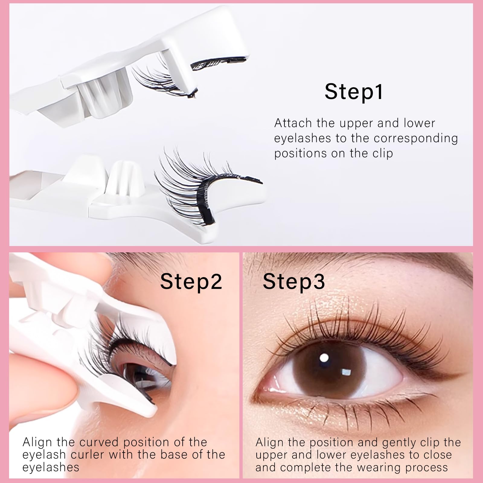 Magnetic Eyelashes, 4 Pairs Magnetic Eyelashes Natural Look, No Glue Needed Lightweight for Daily Makeup and Party Wear — view 7