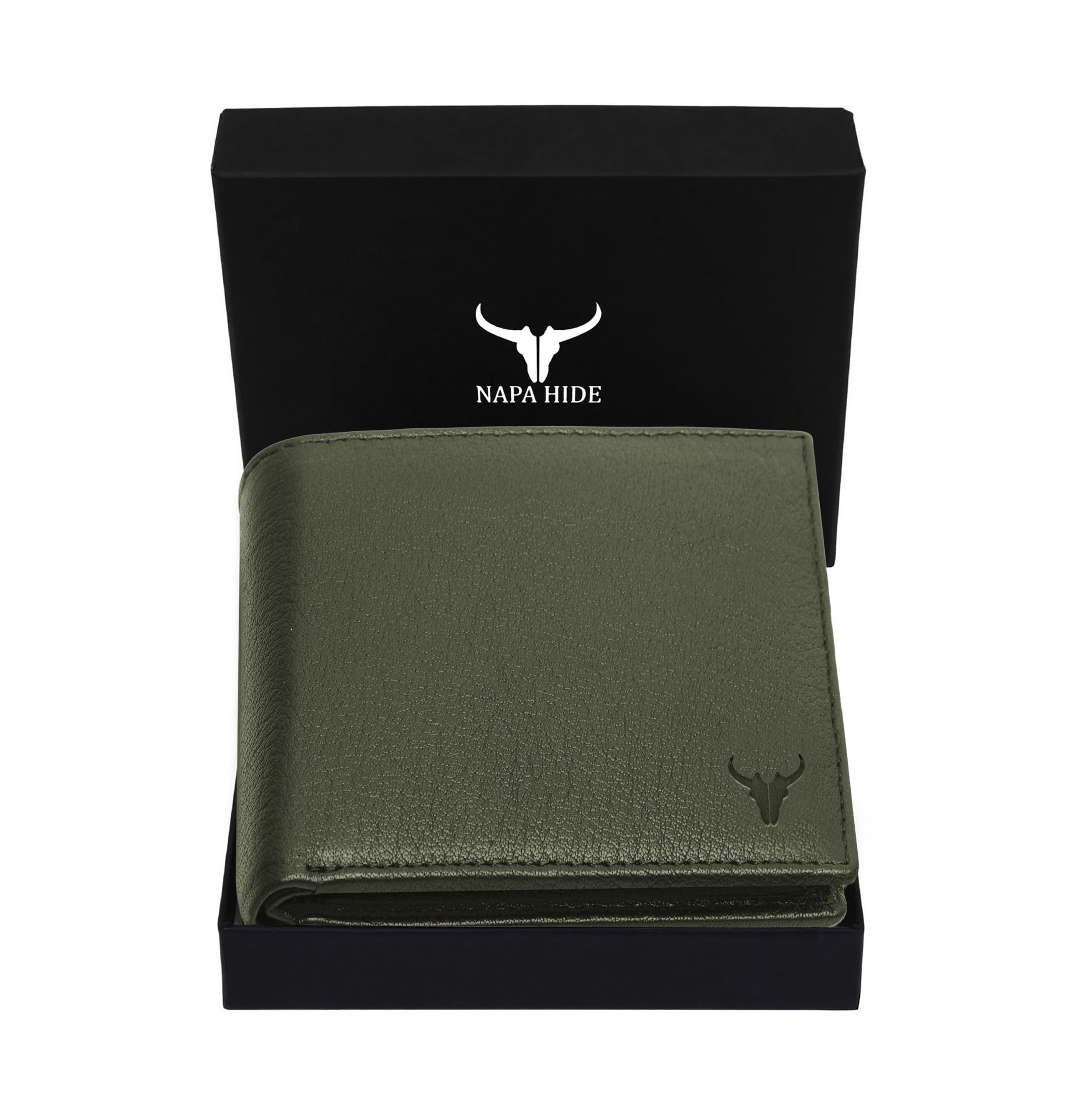 NAPA HIDE Metal Card Holder for Men & Women | RFID Blocking Stainless Steel Visiting & Credit Card Case | Sleek Pocket Wallet with Lock (Metal Finish) (Green)