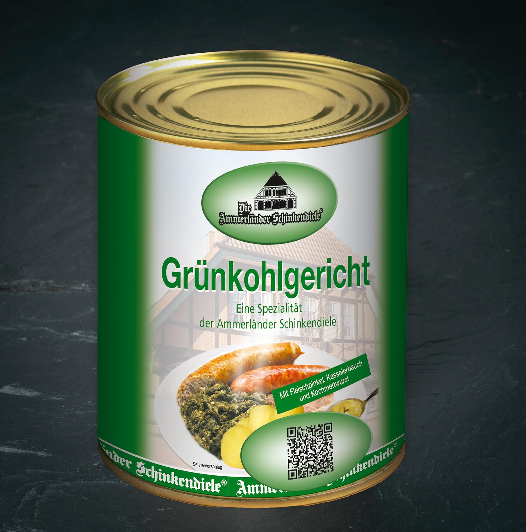 Grünkohlgericht mit Pinkelwurst | Kasseler und Kochwurst | In 800g Dose | Herzhaftes Essen für Genussliebhaber