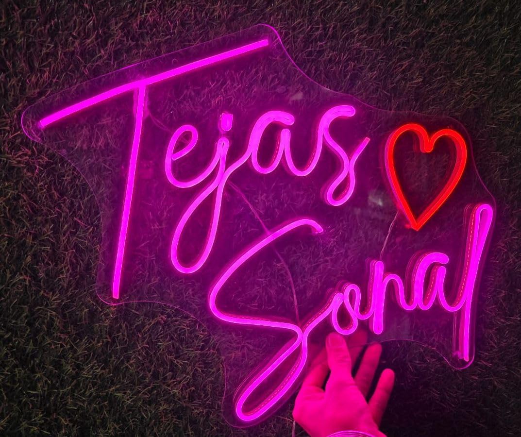 Custom Sign For Hotel Bar Restro Shop Name In Light Customise Sing For Gift Personalised Led Sign For Birthday Wedding Gift Gf/Bf/Wife (1 Alphabet)