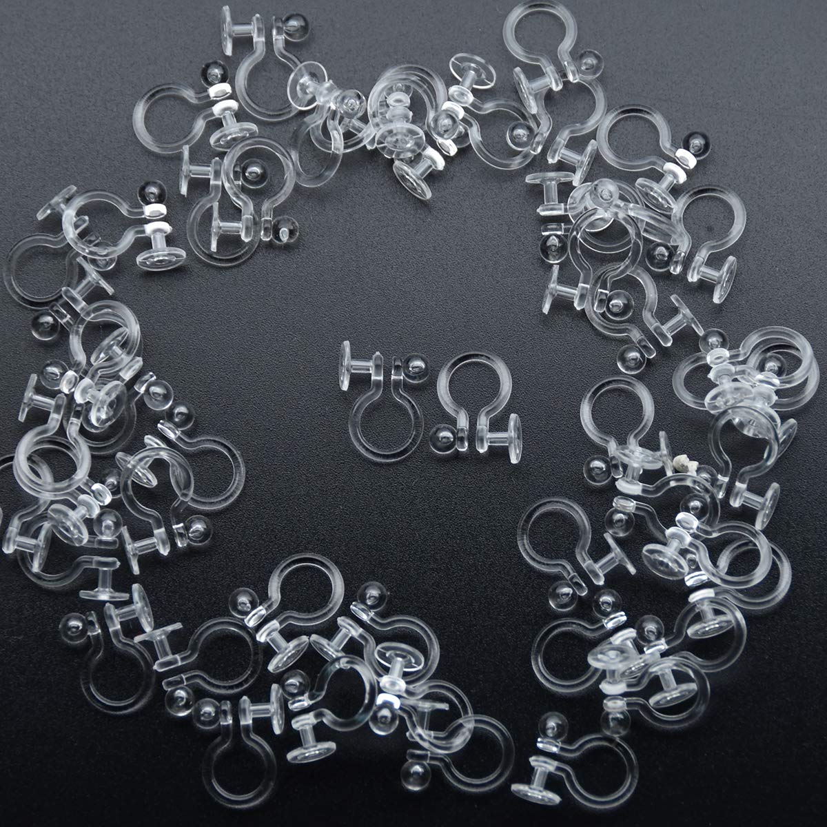 Amazon.co.jp: ノンホールピアス MUNCVY 樹脂 パーツ 芯穴付き 5mm 