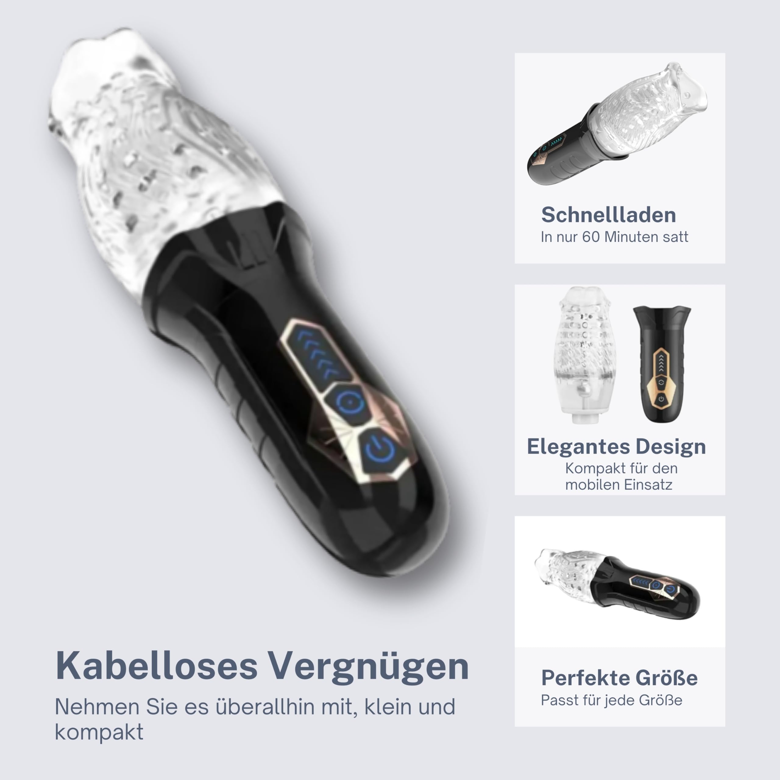 Masturbateur pour hommes, jouet sexuel solo avec rotation et vibration – 22 cm, profondeur d'insertion 8 cm, diamètre d'entrée 5 cm pour une stimulation intense, ensemble de vibrateurs MC42