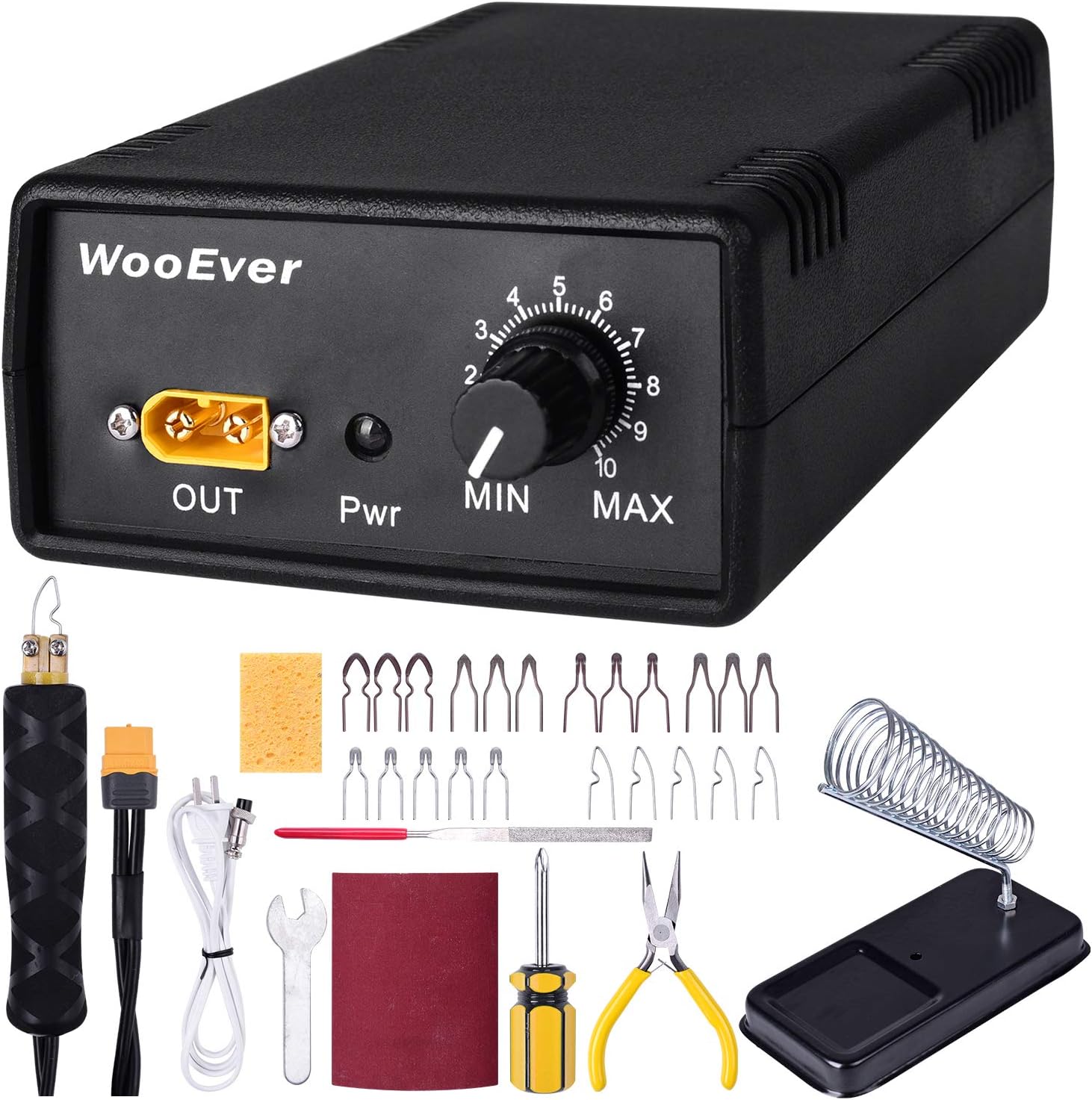 Professional Wood Burning Kit, Adjustable Temperature Control Wood Burning Tools with 20 Wire Tips Pyrography Machine for Wood Leather and Gourd - Black