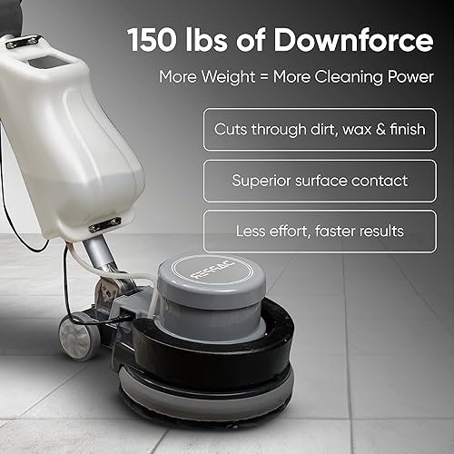 Miniatura 5 de Máquina pulidora de piso con peso de 17 pulgadas, 1500 W, 154 RPM con pesos extraíbles, incluye tanque de 3.5 galones, 2 cepillos y 3 almohadillas,