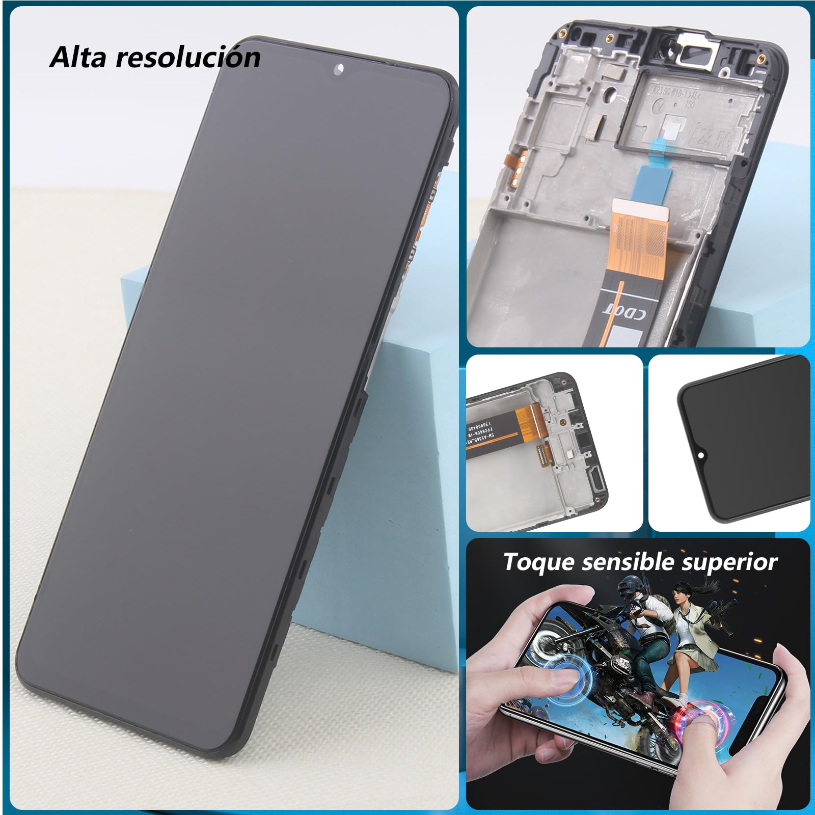 RongZy para Samsung Galaxy A23 5G SM-A236U/A236B Reemplazo de Pantalla Táctil LCD + Compatible con Samsung Galaxy A23 5G el Kit de Herramientas de la Pantalla de Montaje del Teléfono