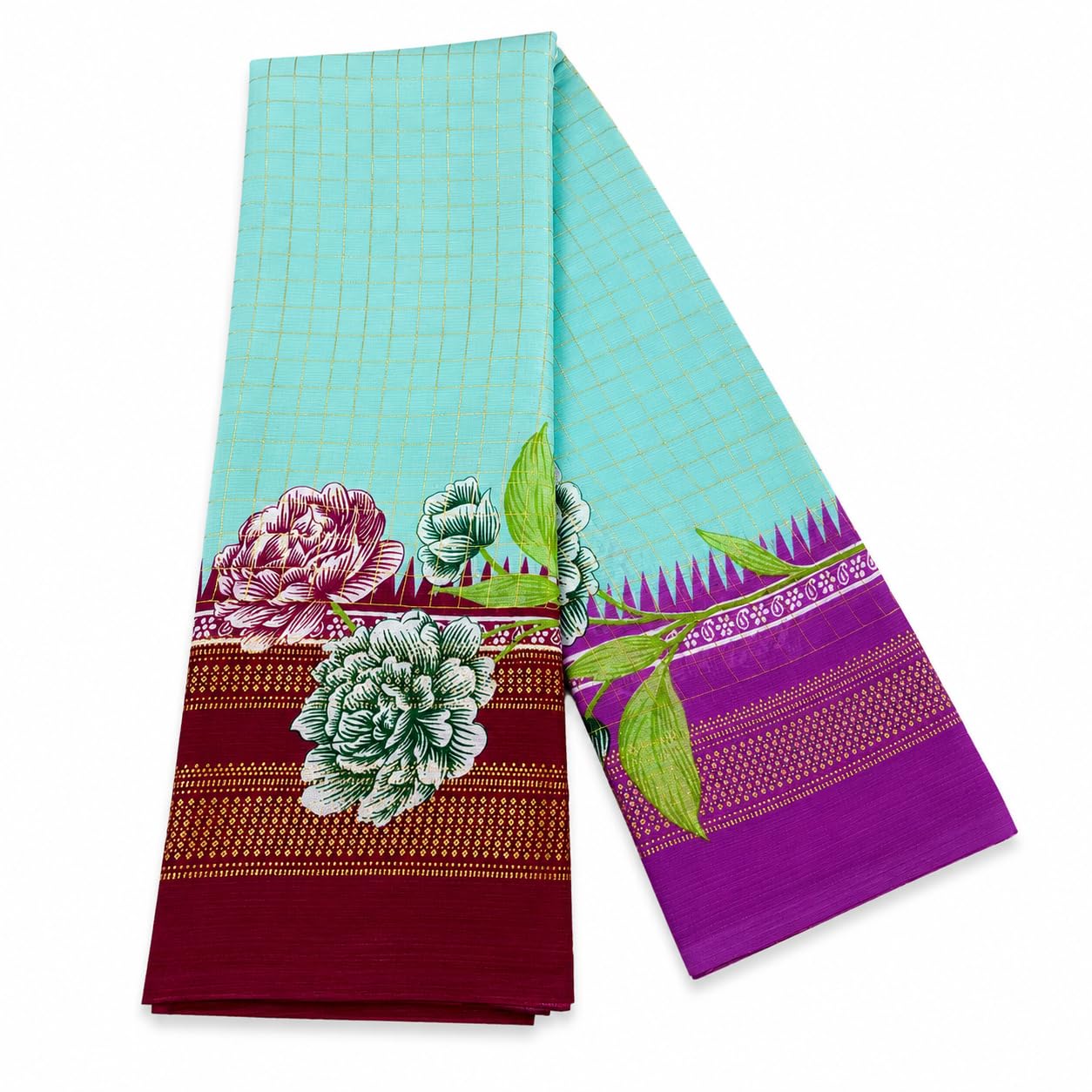 Women's Georgette Floral Printed Saree with Unstitched Blouse Piece | Lightweight Soft Fabric | Elegant Traditional & Party Ethnic Saree-picture-56