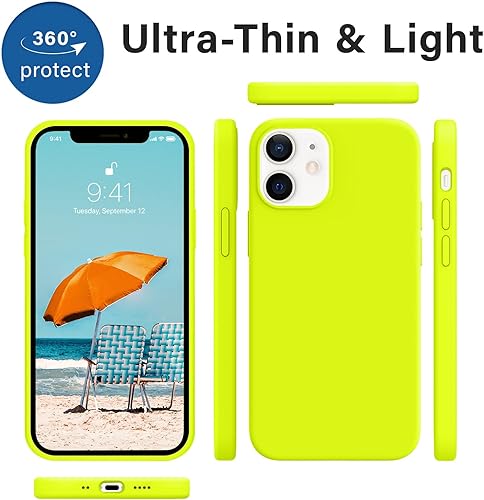 Miniatura 8 de AOTESIER Funda a prueba de golpes diseñada para iPhone 12 Mini, funda de silicona líquida con forro de microfibra suave antiarañazos, protección