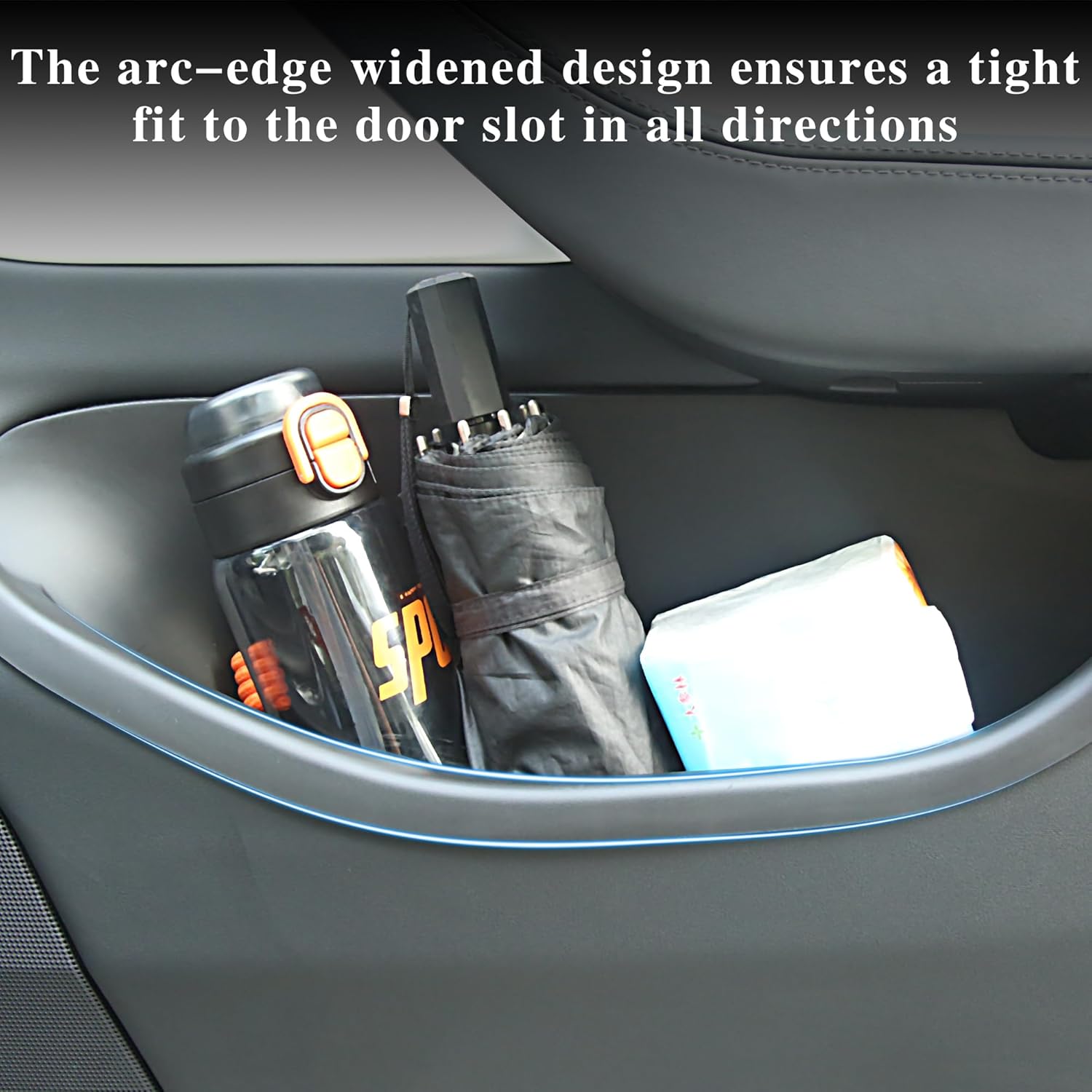 4pcs Door Pocket Organizer Set for tesla Model Y Juniper 2025 2026 Full-Coverage TPE Tray Liners for Front Rear Door Slots Door Side Storage Box Model Y Juniper Accessories (Not fit 2026 Standard)