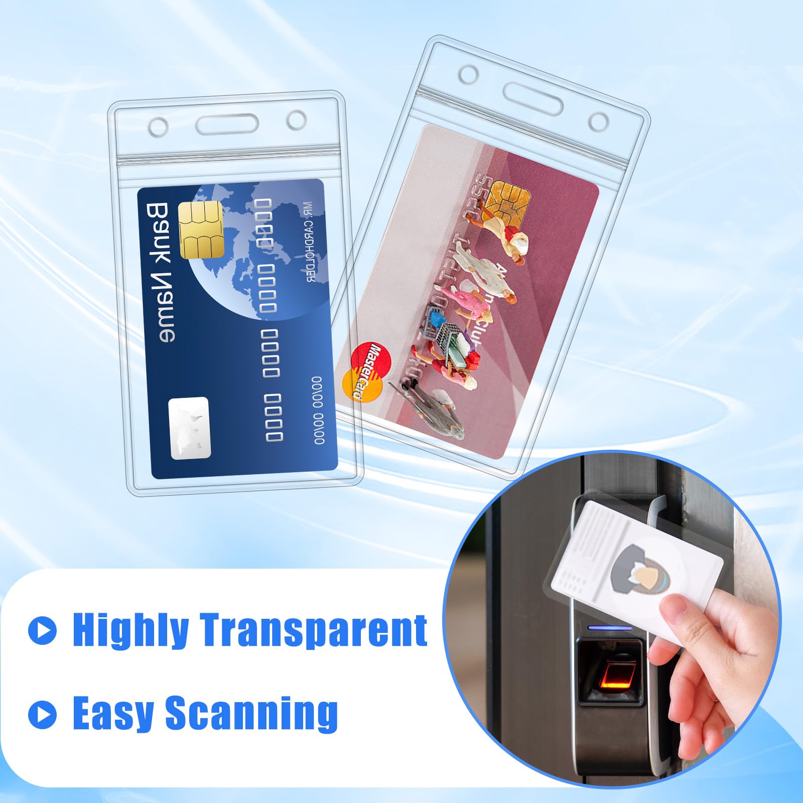 id card sleeves clear 10Pcs Soft Clear Plastic Card Sleeves Protectors, for ID Cards