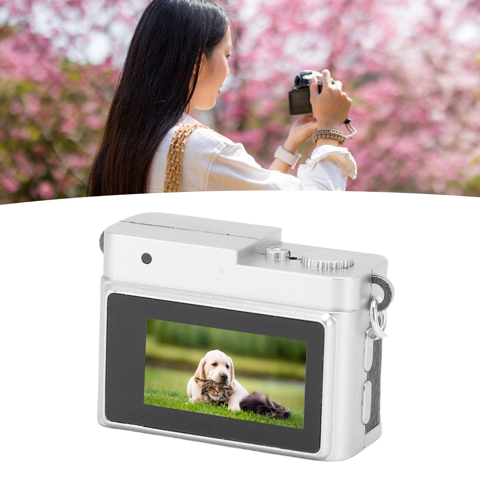 Bewinner Cámara de Llaves Retro Digital - Video de 1080p Mini Cámara Portátil, Fotos de 2MP, Camcorders Digitales Retro de Pantalla de 0.96 Pulgadas con 6 Filtros y Flash LED (Black)